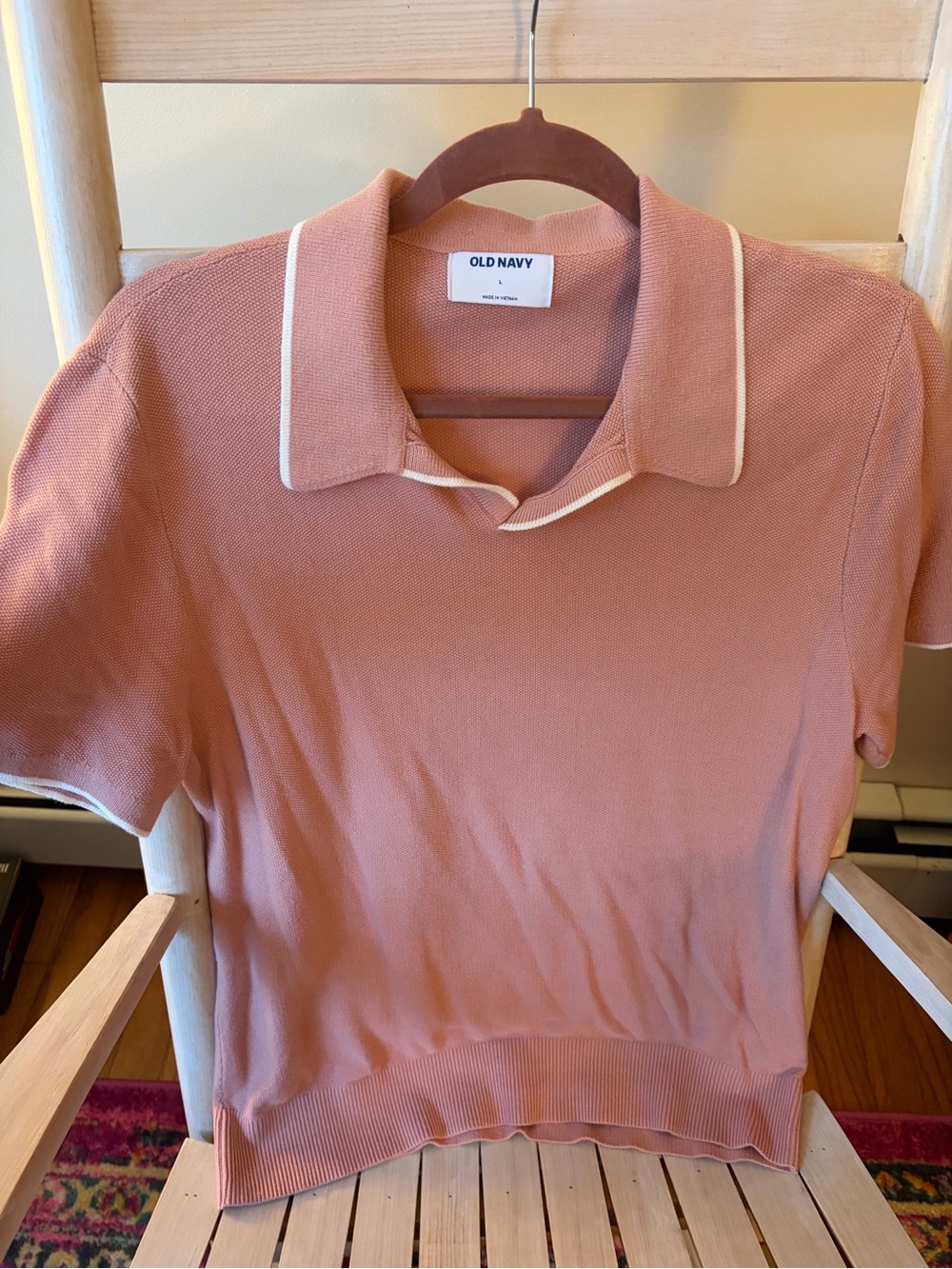 Old Navy Mens Short Sleeve Polo Top in Dusty Rose